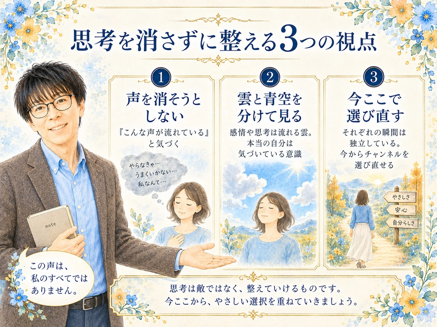 思考を消さずに整える3つの視点