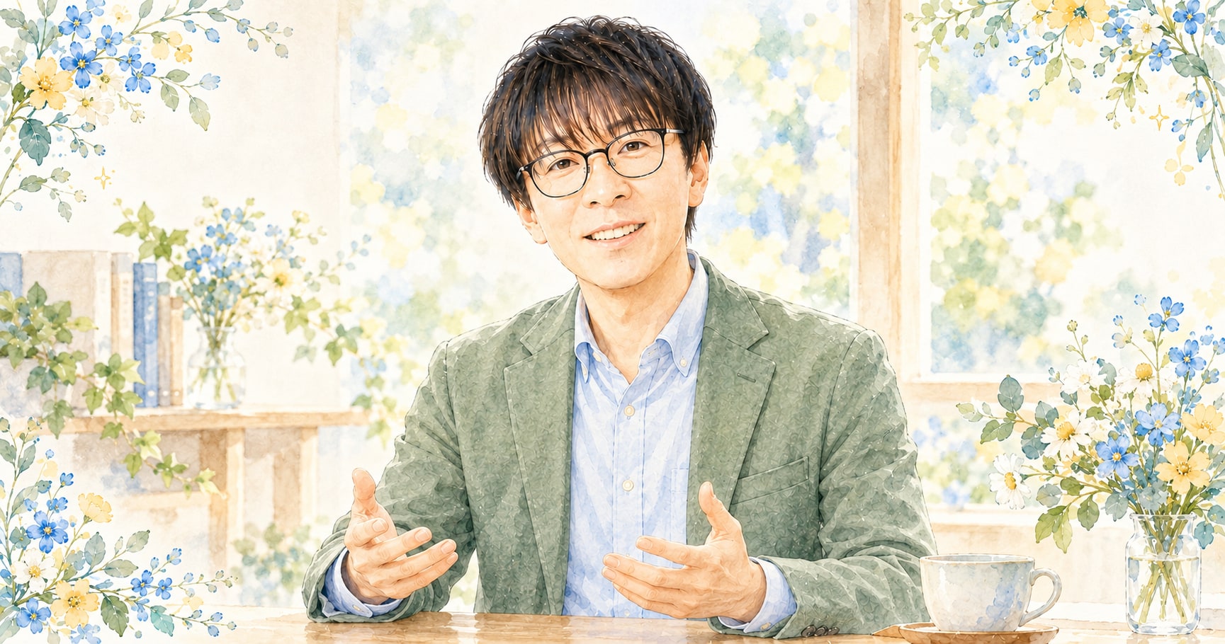 セージの葉と白い花（セージ・文字なし）