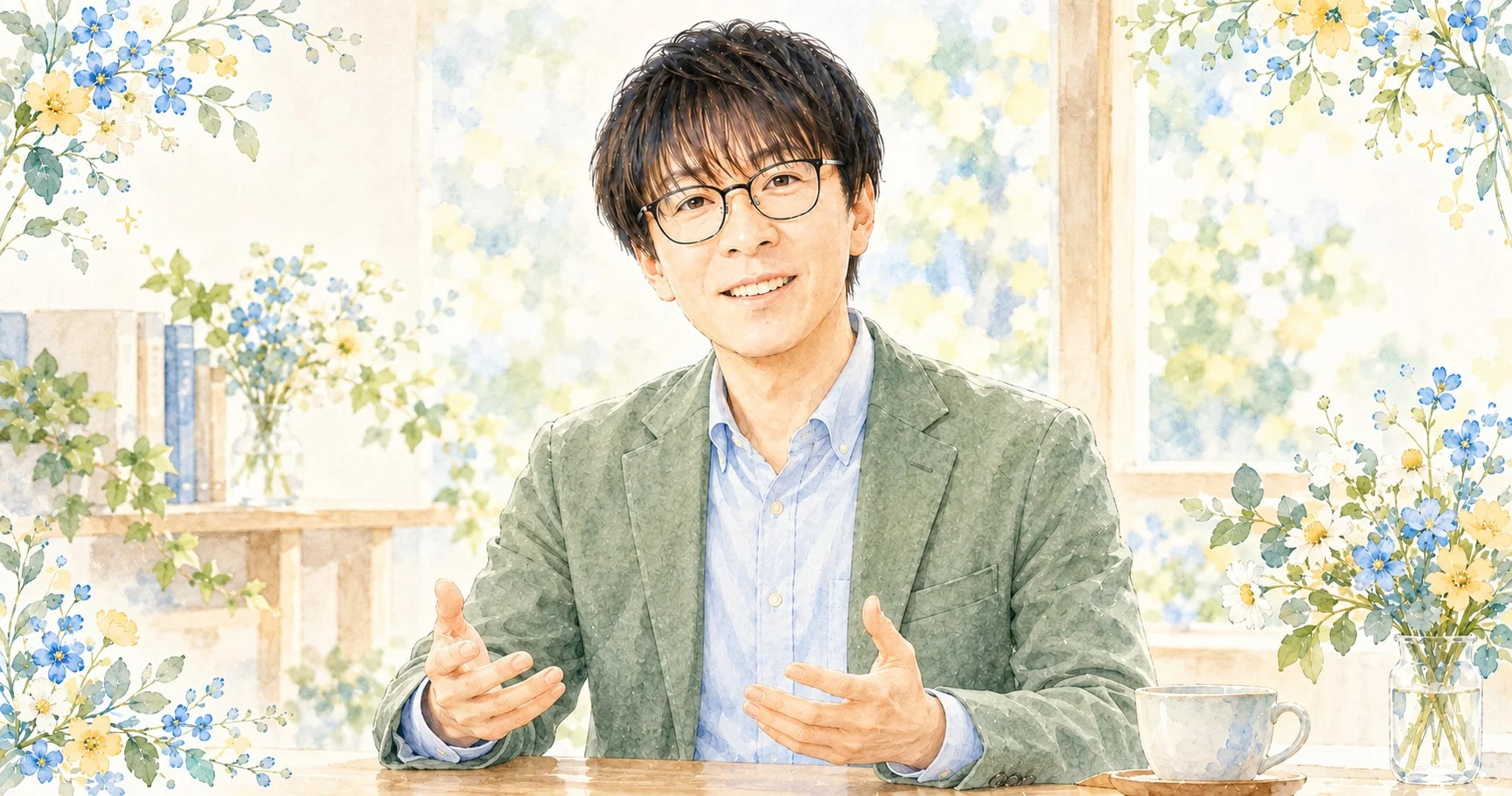 セージの葉と白い花（セージ・文字なし）