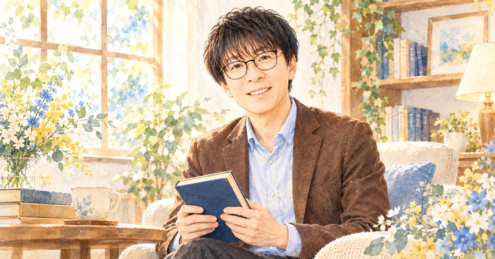 読書と静かな時間(ブラウン・文字なし)